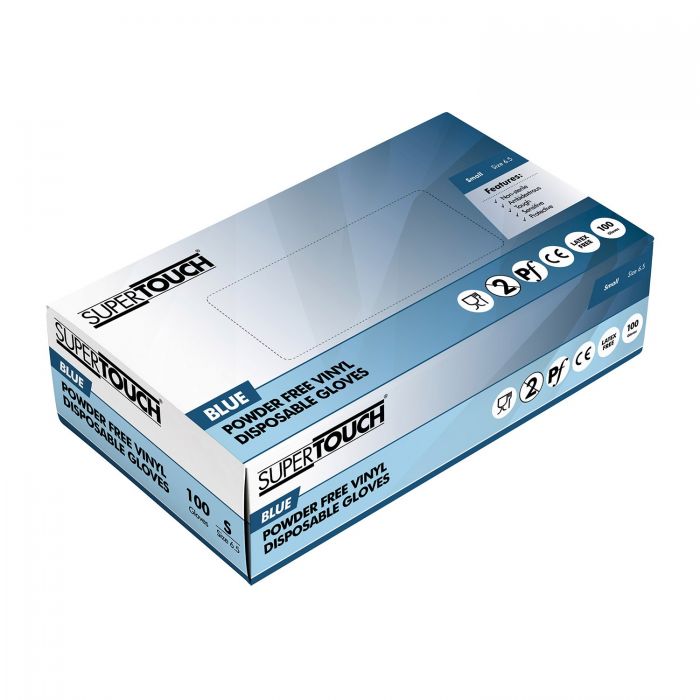 Large Blue Vinyl P/F Gloves