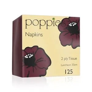 Poppies 33x33 2ply Bordeaux Napkin