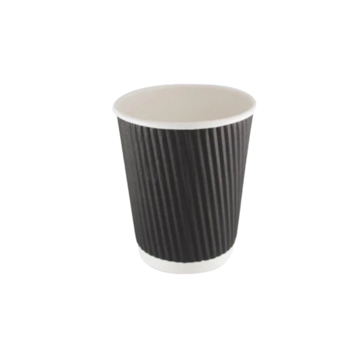 8oz Ripple Black Paper Cup