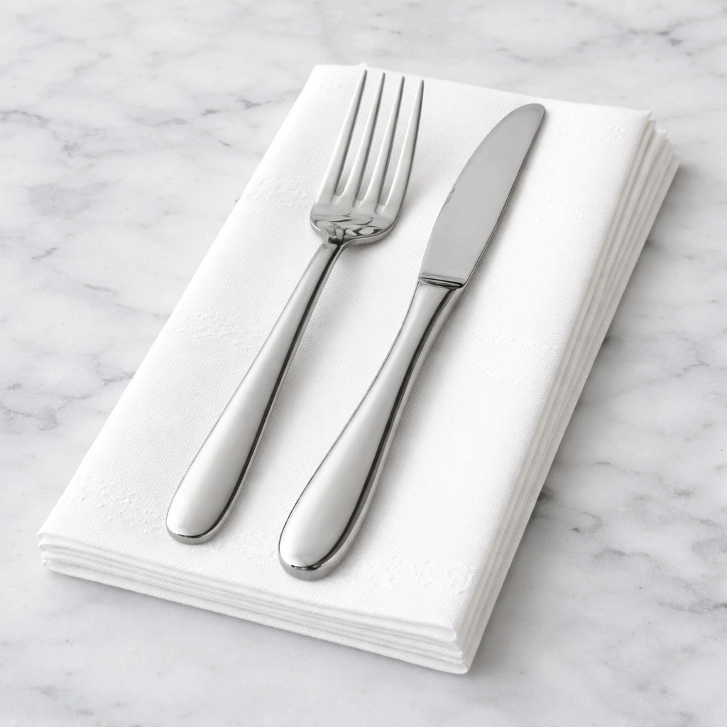 Poppies 40x40 (8-fold) 2ply White Napkin