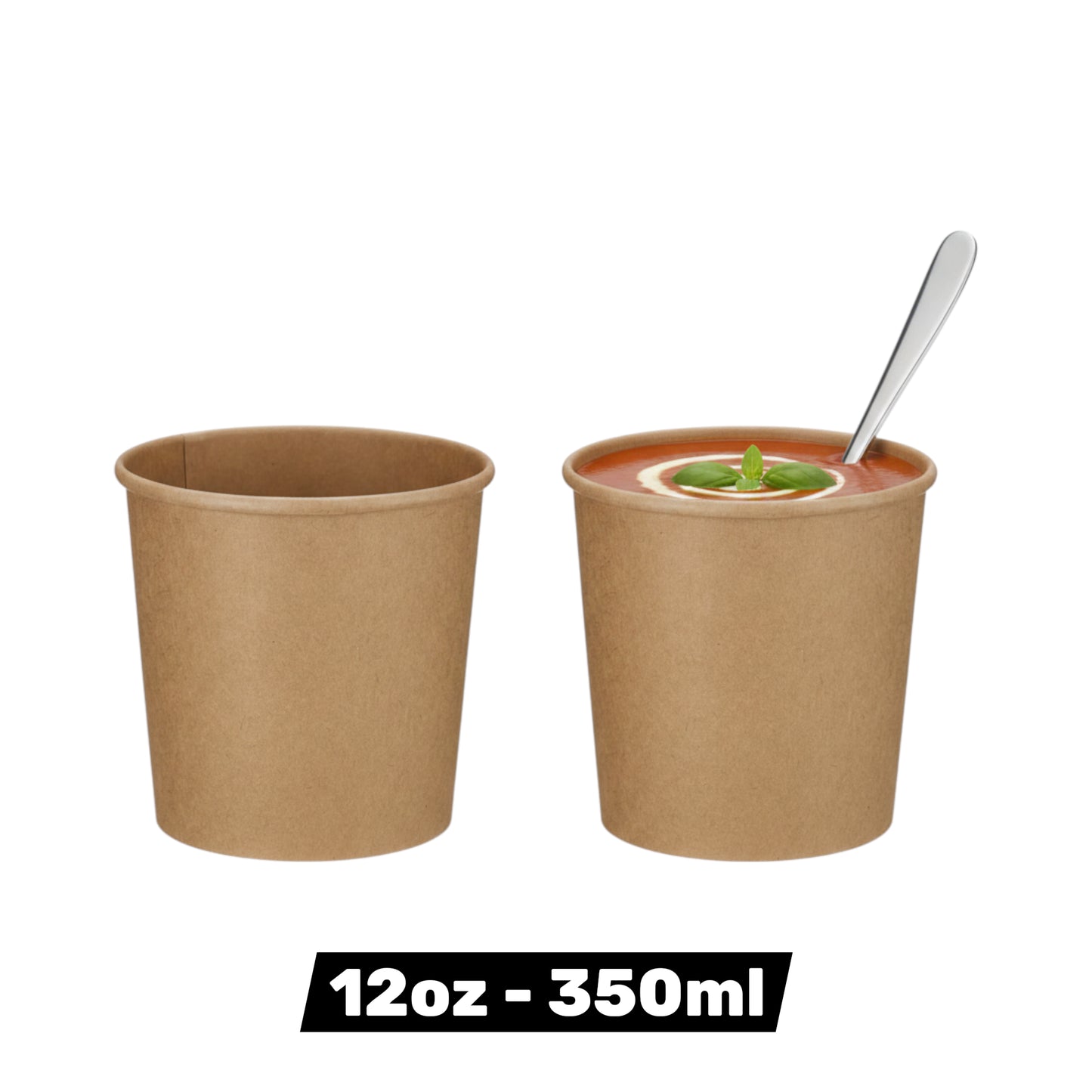 Kraft Paper Soup Containers with Lids – Leak-Proof Food Packaging (4 Sizes Available)