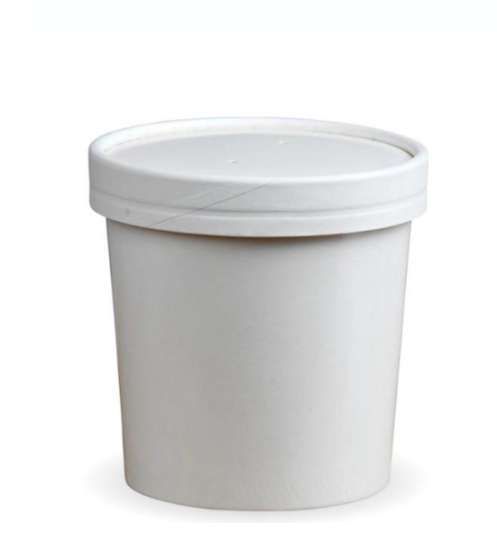 12oz White Soup Container & Lid Combo