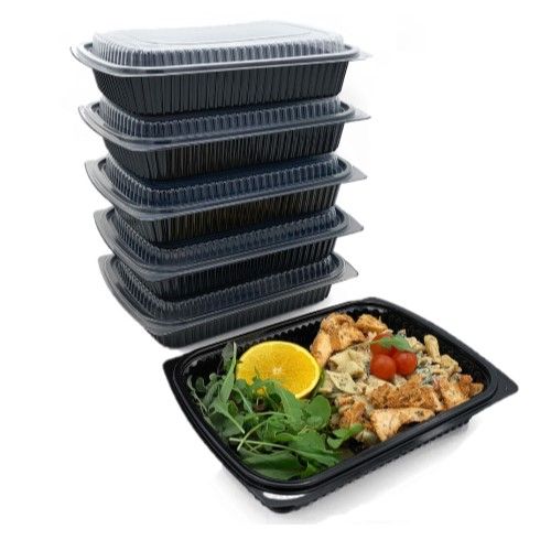 Somoplast [823] 1000cc Black Microwaveable Container (Base)