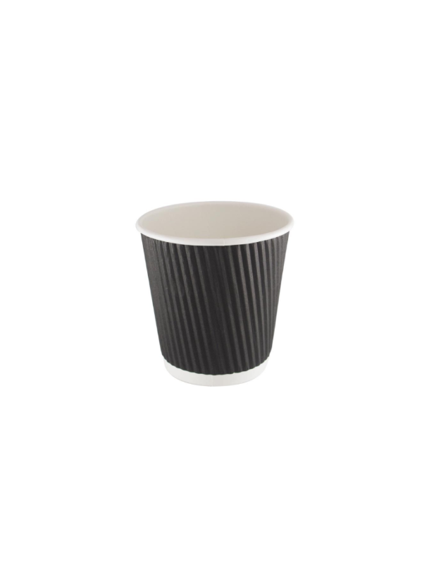 4oz Ripple Black Paper Cup