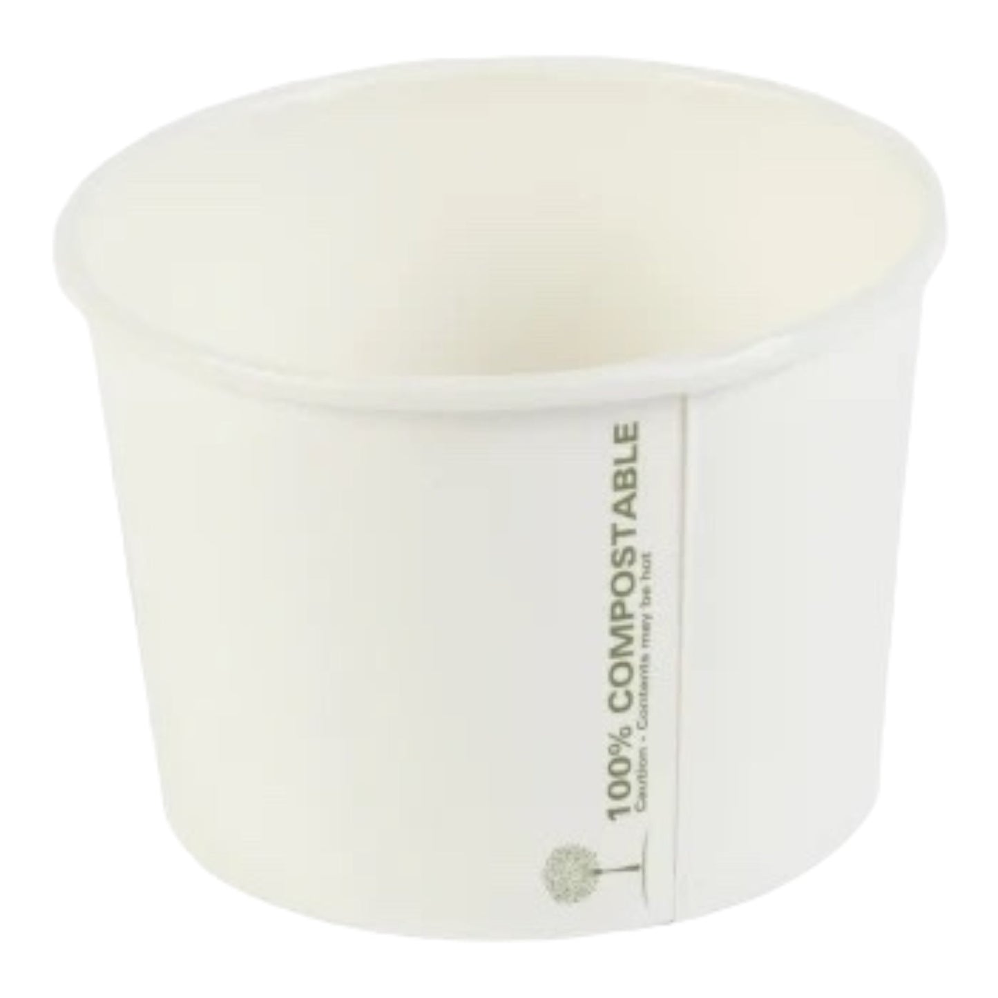Ingeo White Compostable Soup Containers 