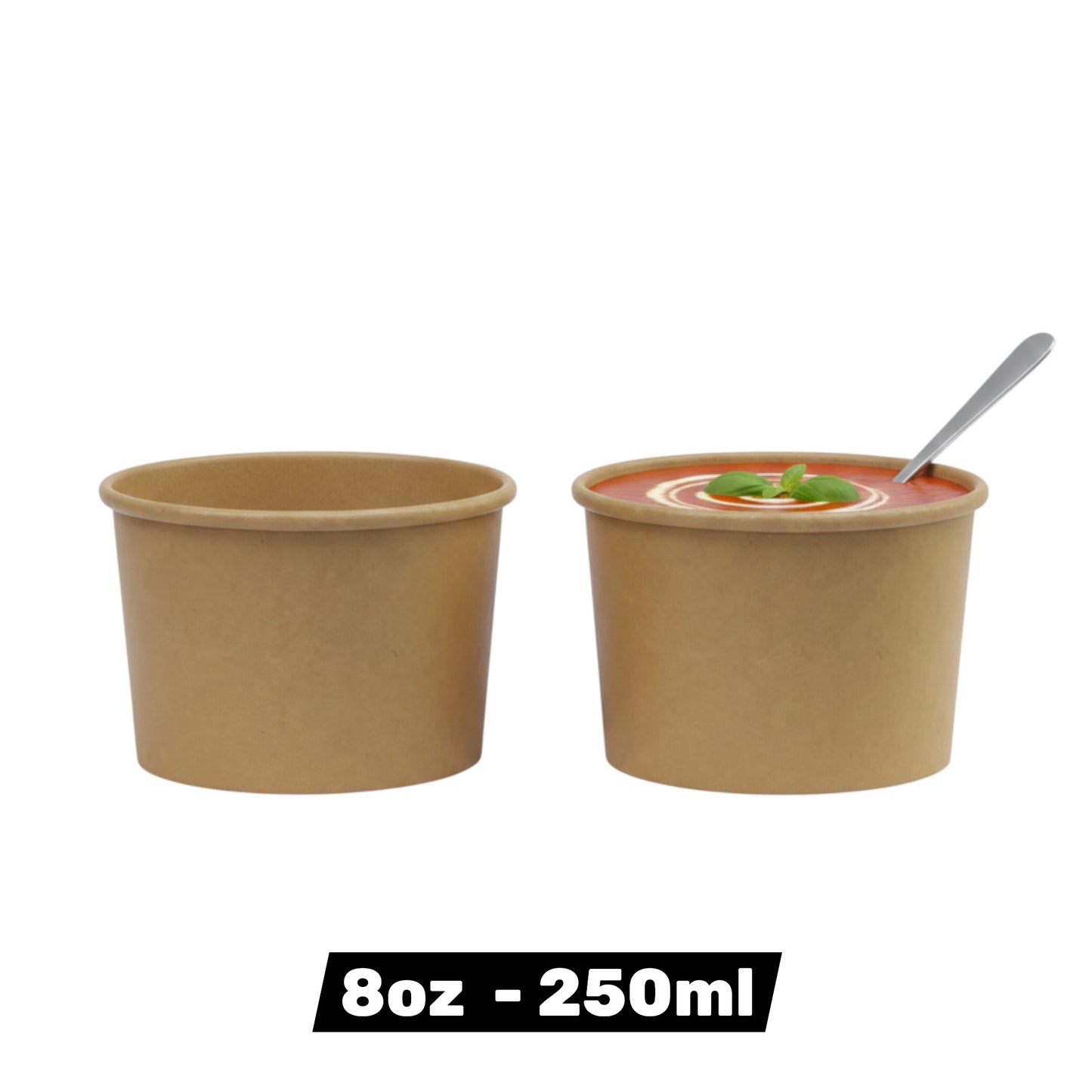 Kraft Paper Soup Containers with Lids – Leak-Proof Food Packaging (4 Sizes Available)