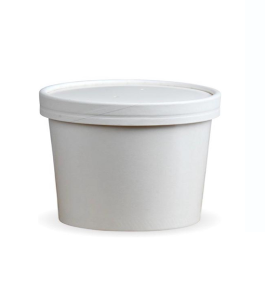 8oz White Soup Container & Lid Combo