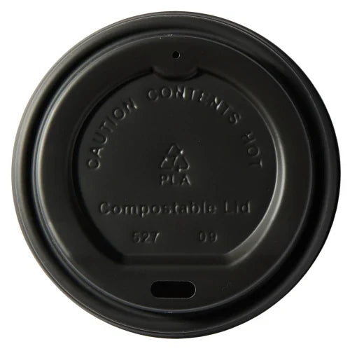Compostable Black Sip Thru Lids (2 Sizes)