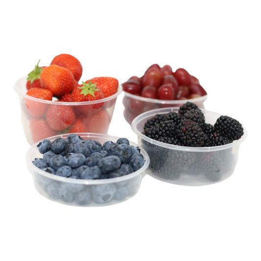 Round Plastic Container with Lids (3 Sizes)