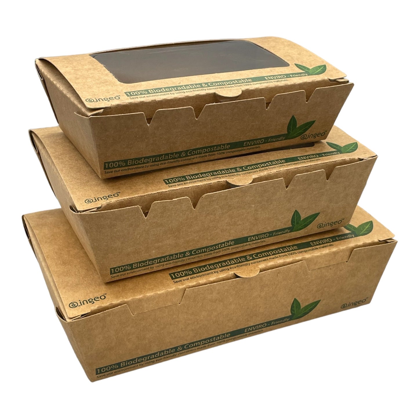 PLA Tuck Top Kraft Window Salad Boxes