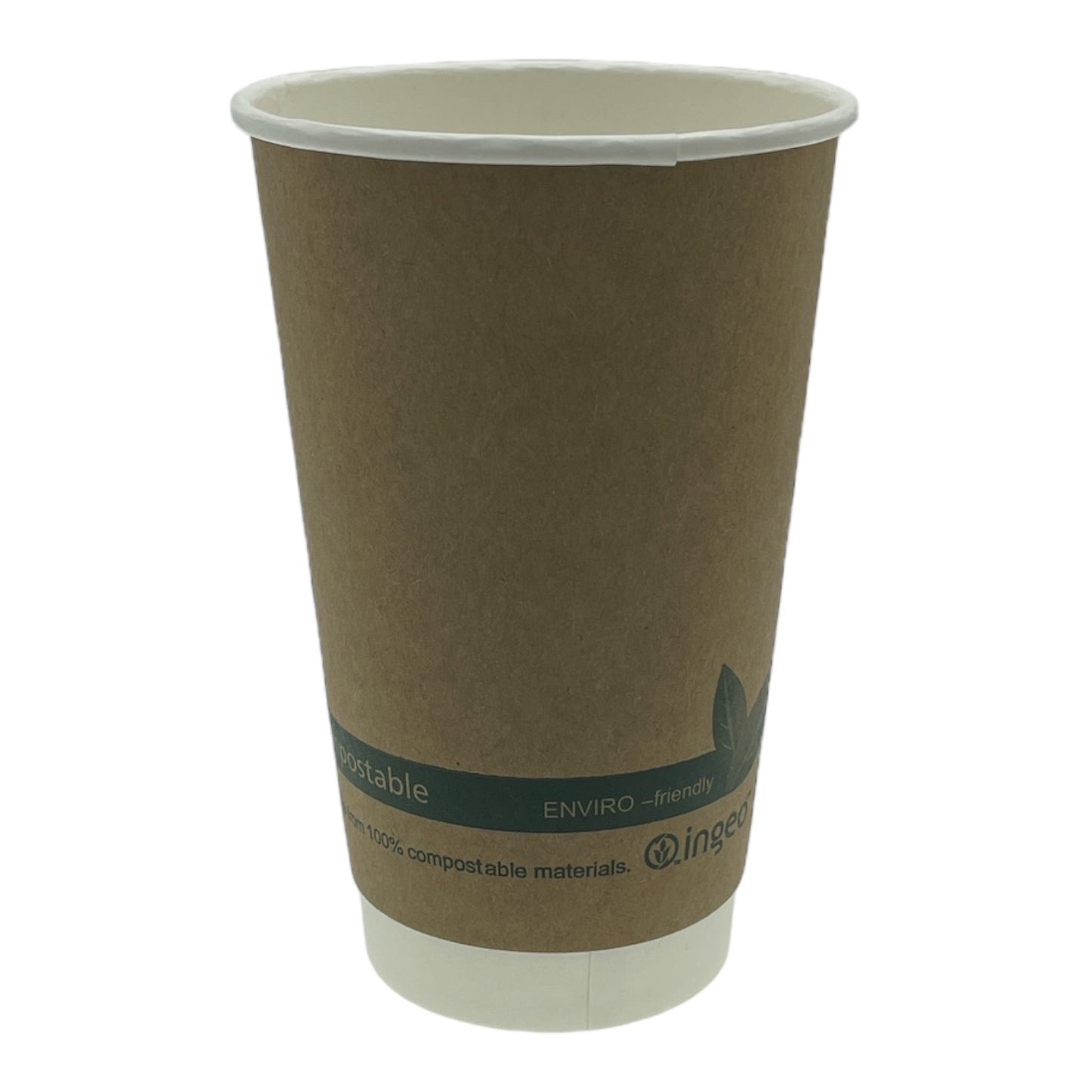Kraft Compostable Double Wall Paper Cups (3 Sizes)