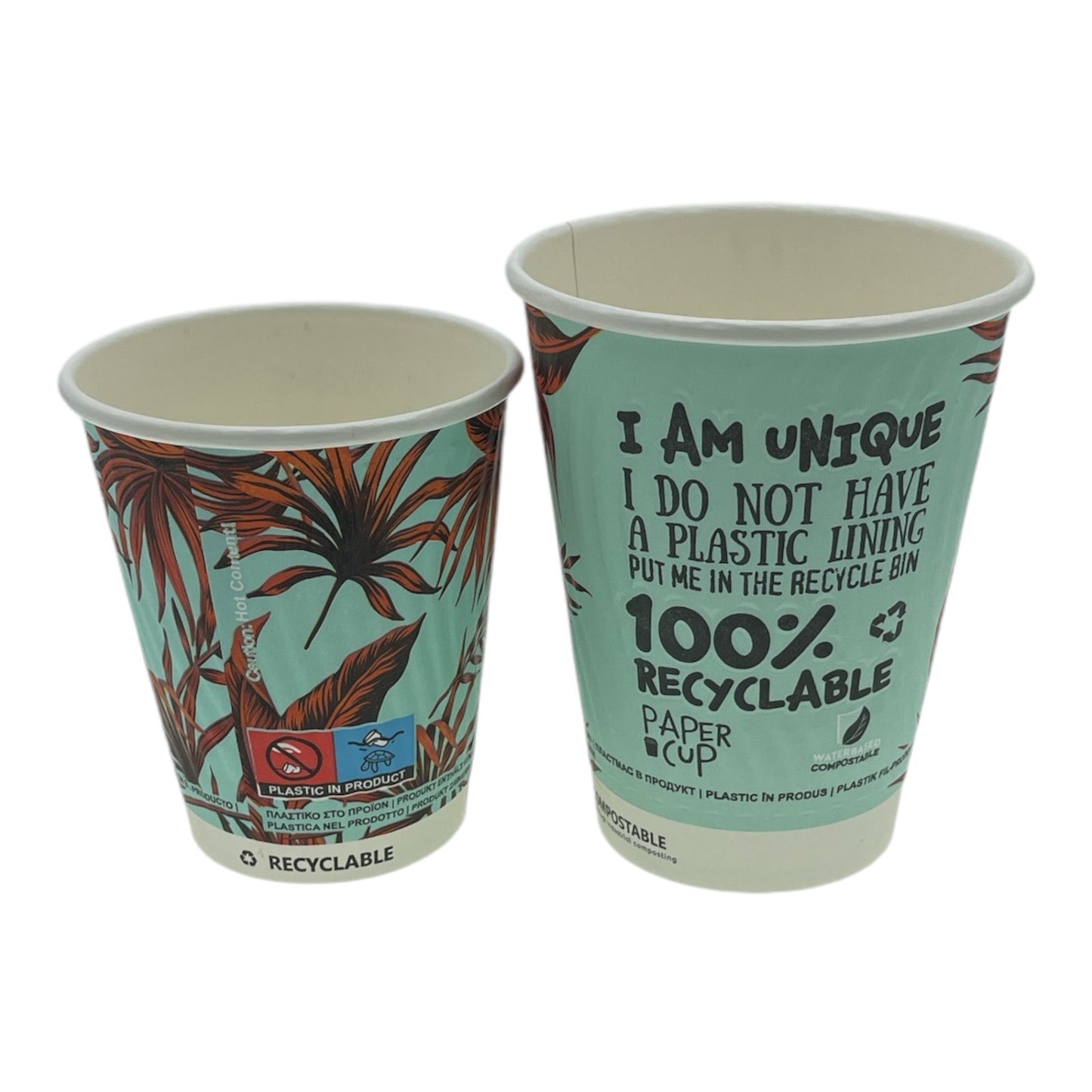 Nature Compostable Double Wall Paper Cups (2 Sizes)