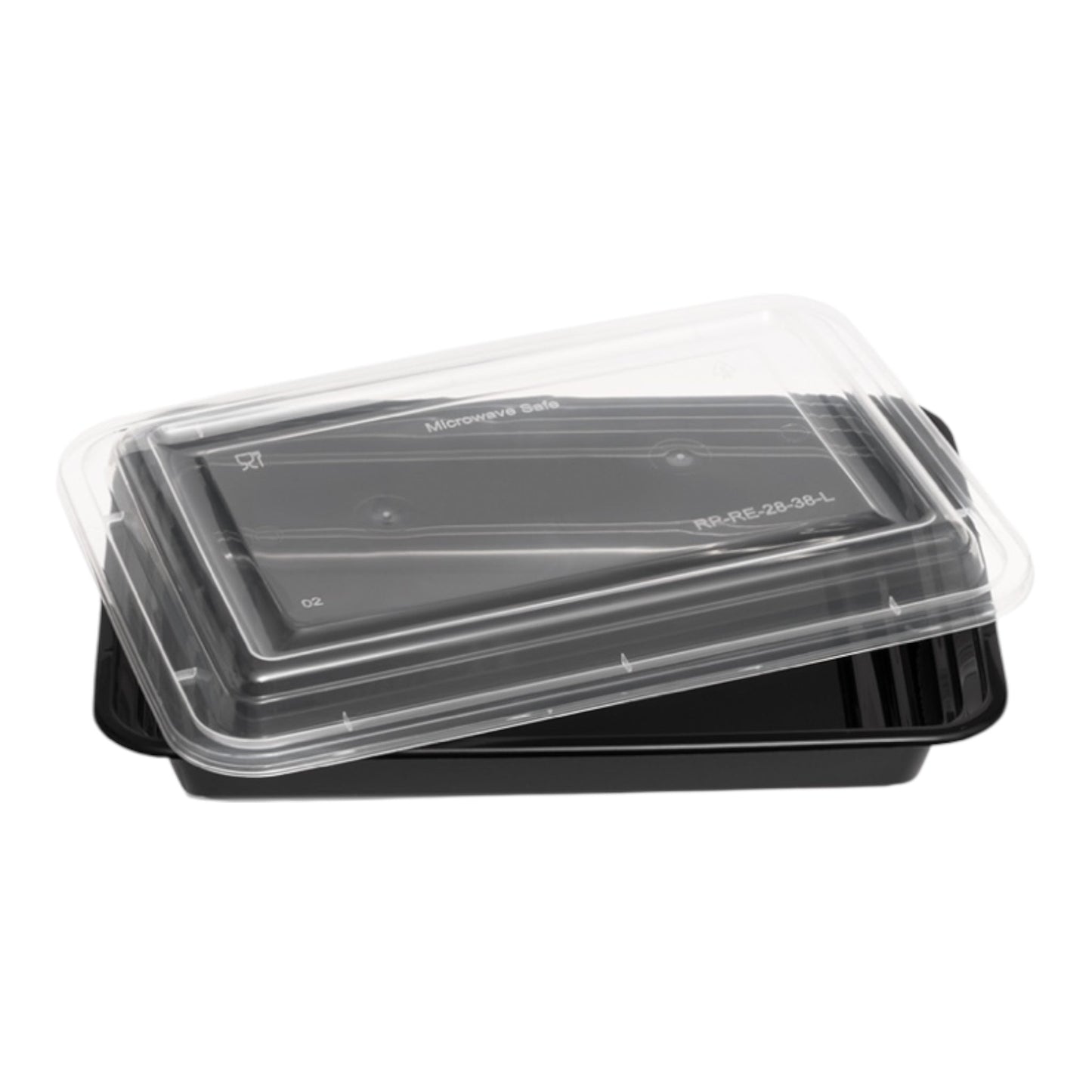 Rectangle Black Microwave Container & Clear Lid (5 Sizes)