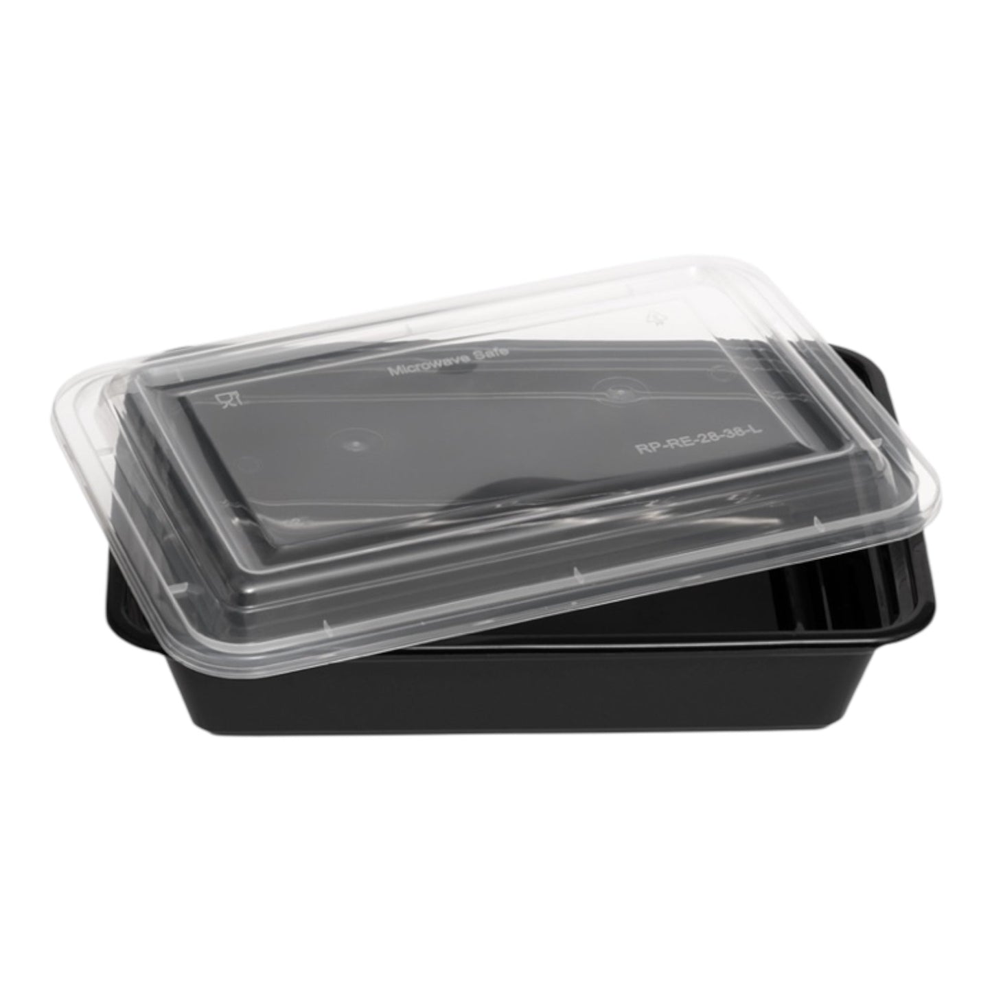 Rectangle Black Microwave Container & Clear Lid (5 Sizes)