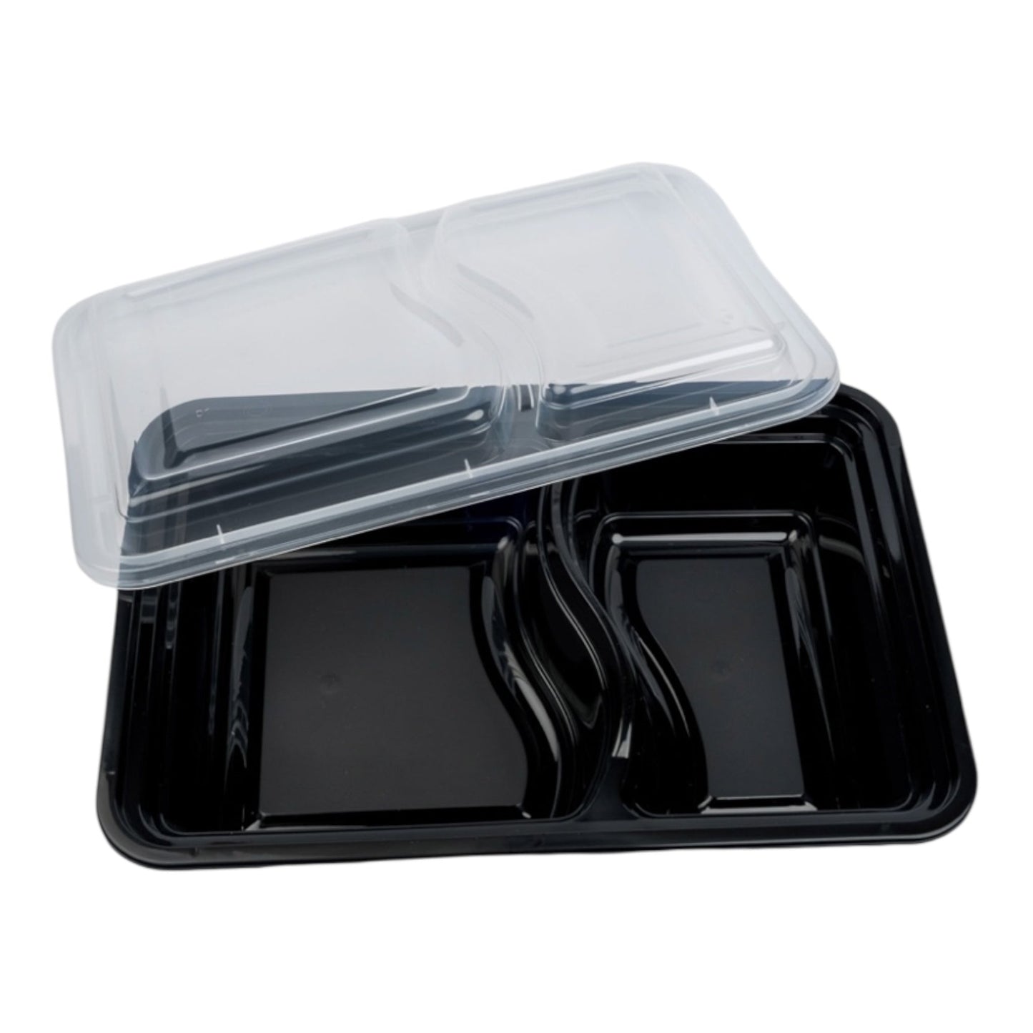 Rectangle Black Microwave Container & Clear Lid (5 Sizes)