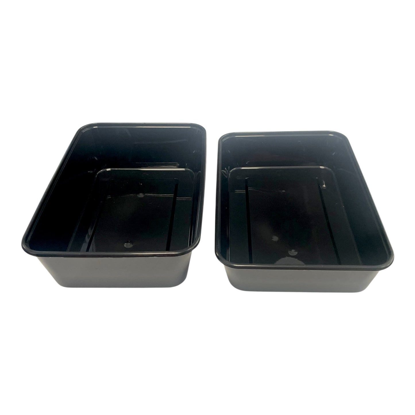 Black Base Microwavable Container with Clear Lid (2 Sizes)
