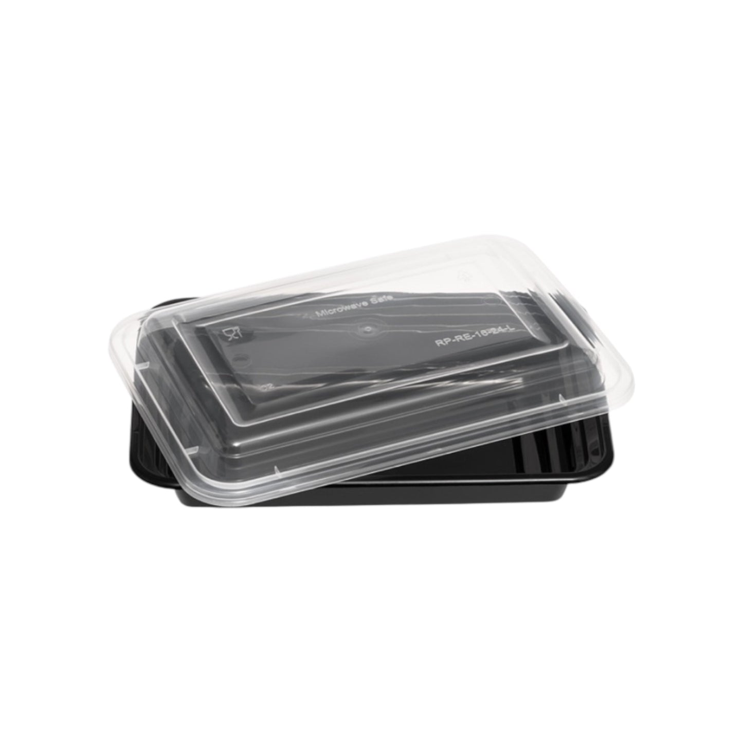 Rectangle Black Microwave Container & Clear Lid (5 Sizes)