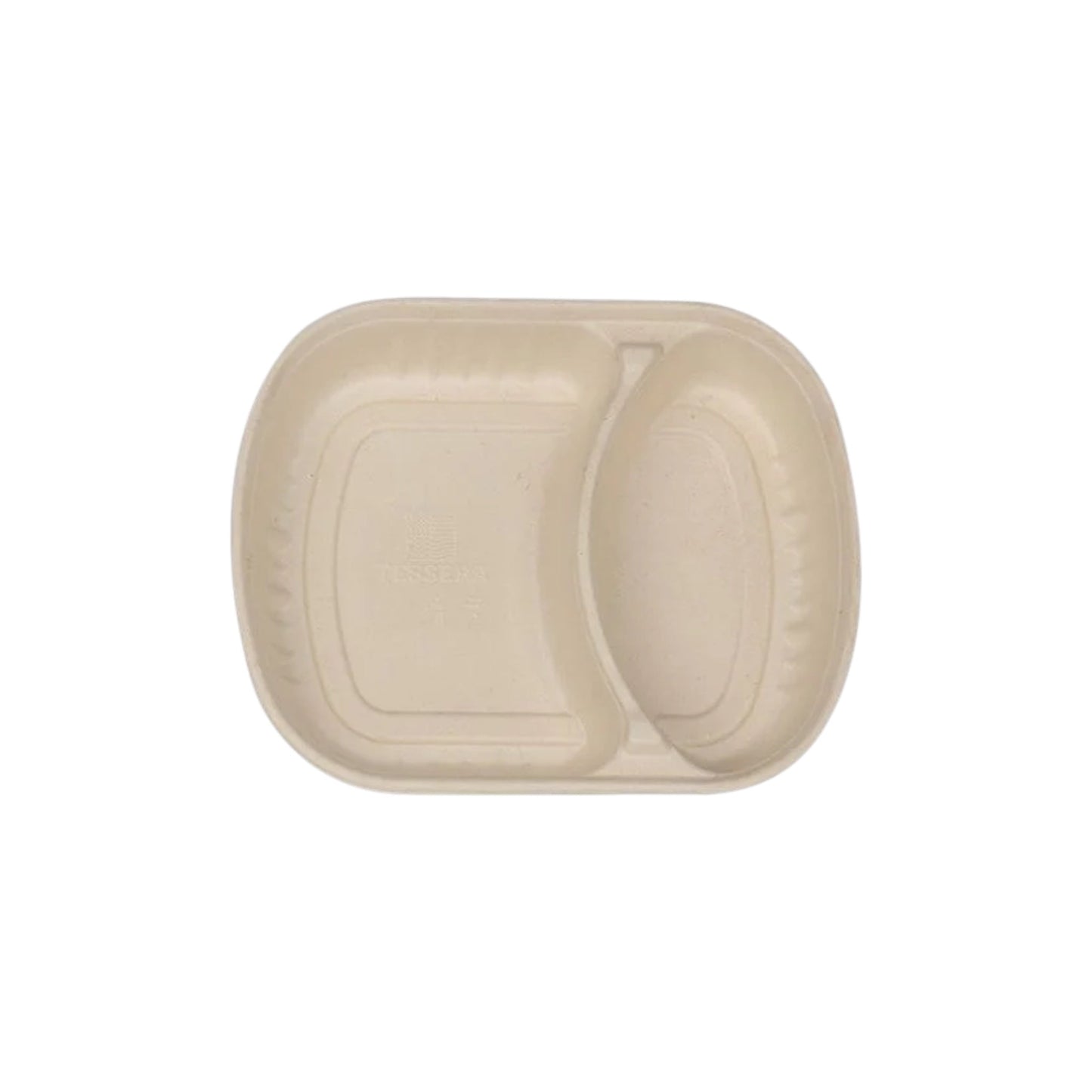 2 Compartment Sugarcane Container with Lid