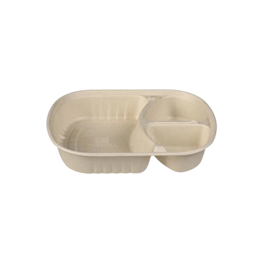 3 Compartment Sugarcane Container with Lid