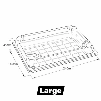 Black Sushi Container Base & Lid(2 Sizes)