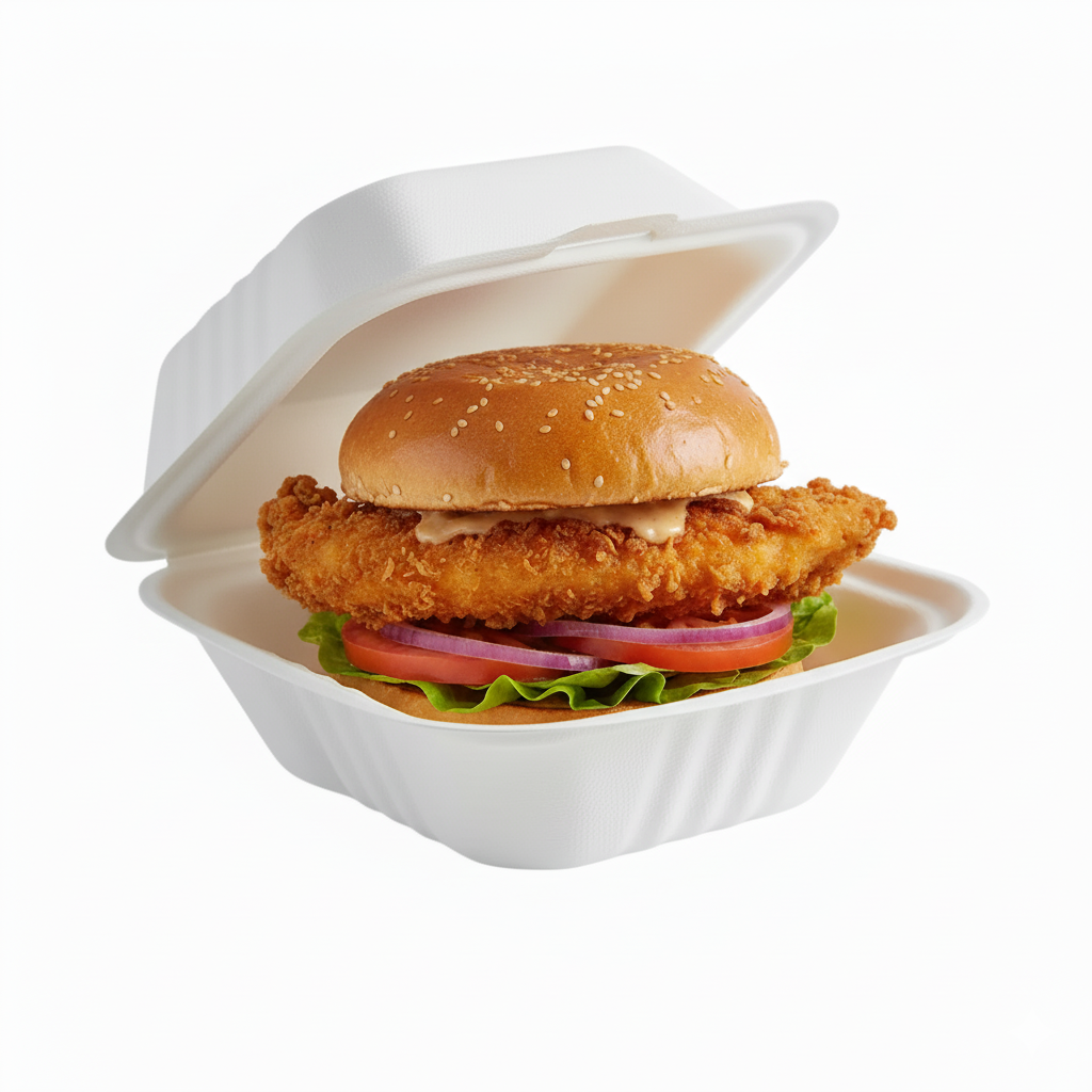 6inch Bagasse Burger Box