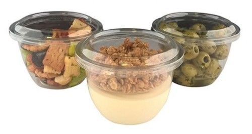 Clear round dessert container lids