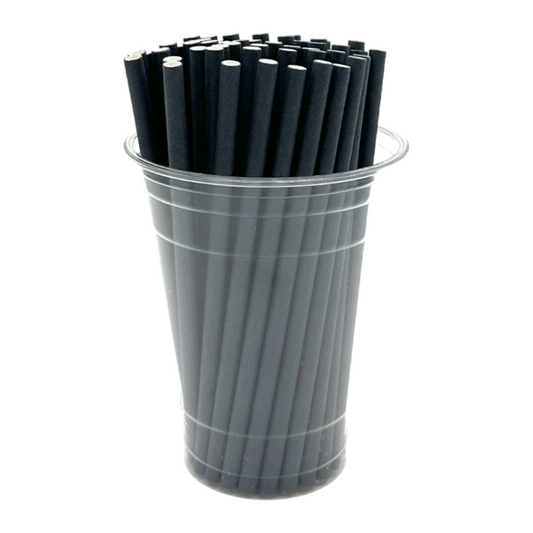 Solid Black Cocktail Straws