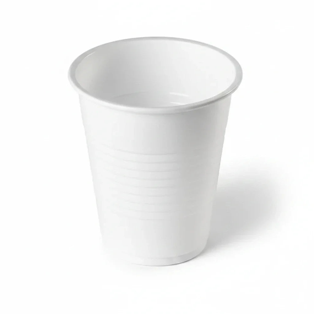 Food Packaging Direct 7oz white disposable plastic water cup for catering and events