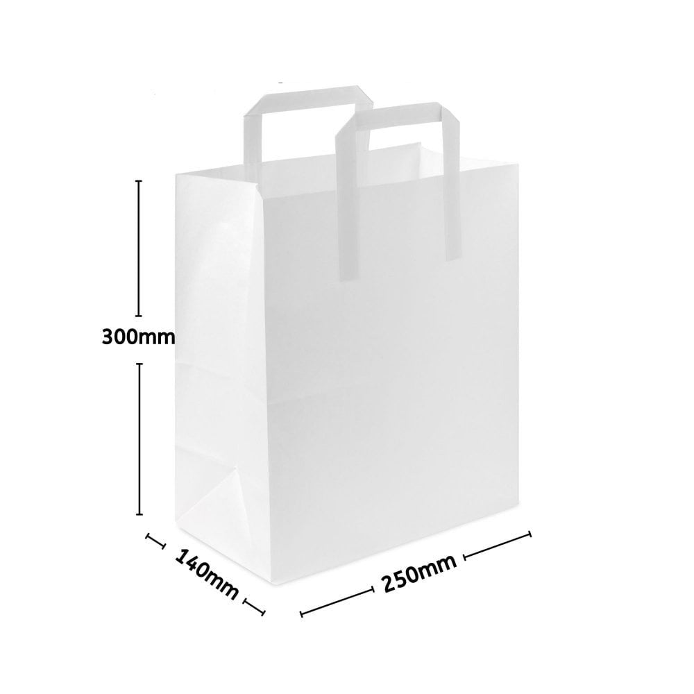Large White SOS Paper Carrier Bag