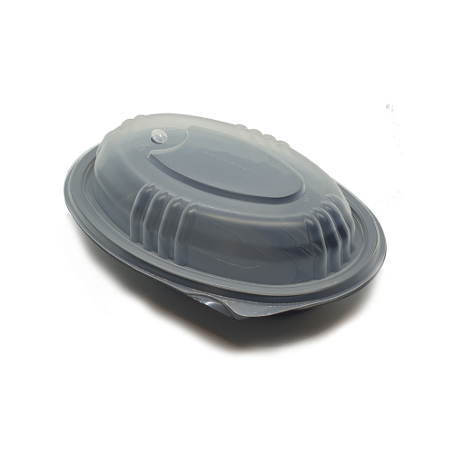 Somoplast [755] 375cc Oval Black Containers (Base)