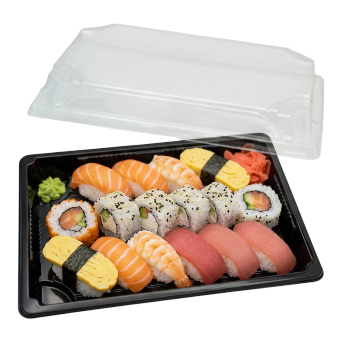 Black Sushi Container Base & Lid(2 Sizes)