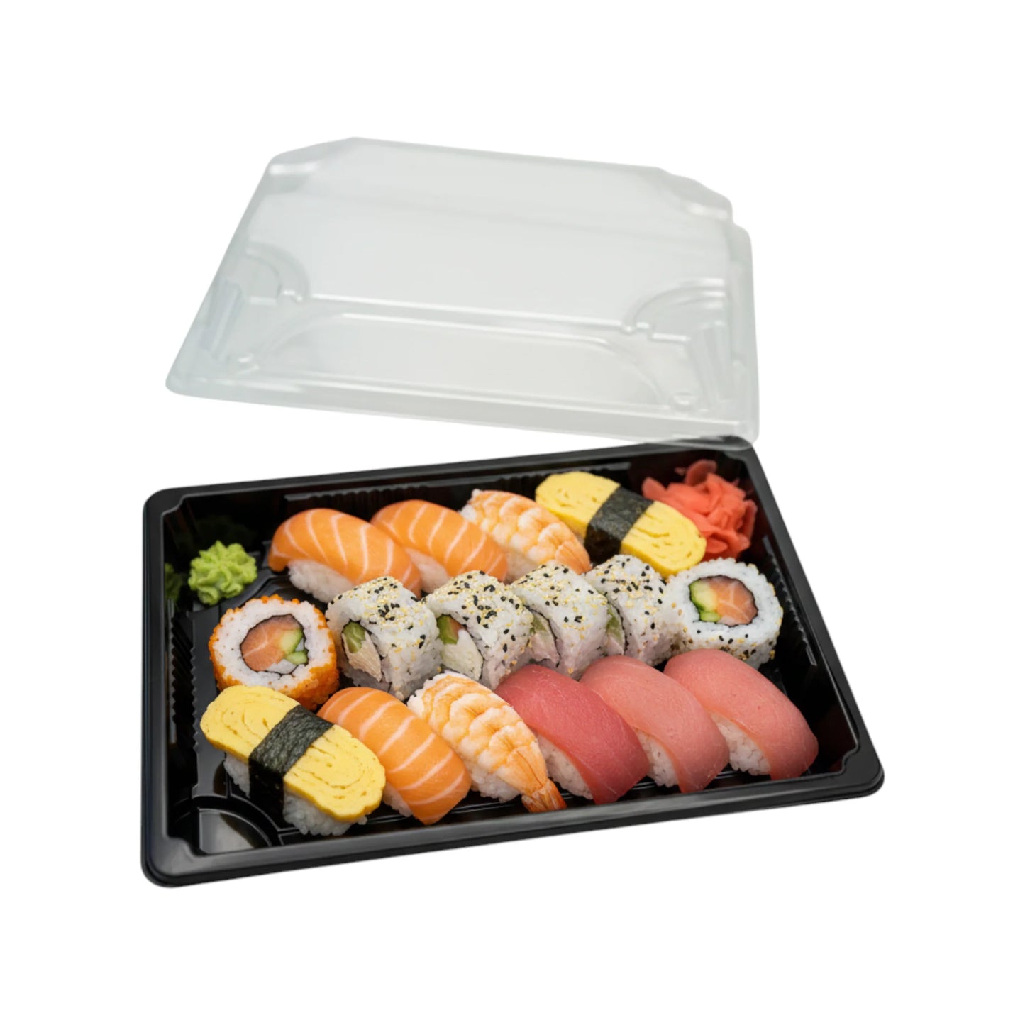 Black Sushi Container Base & Lid(2 Sizes)
