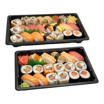 Black Sushi Container Base & Lid(2 Sizes)