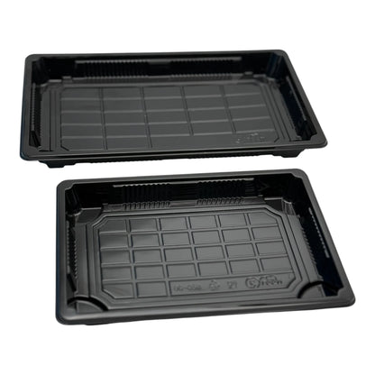 Black Sushi Container Base & Lid(2 Sizes)