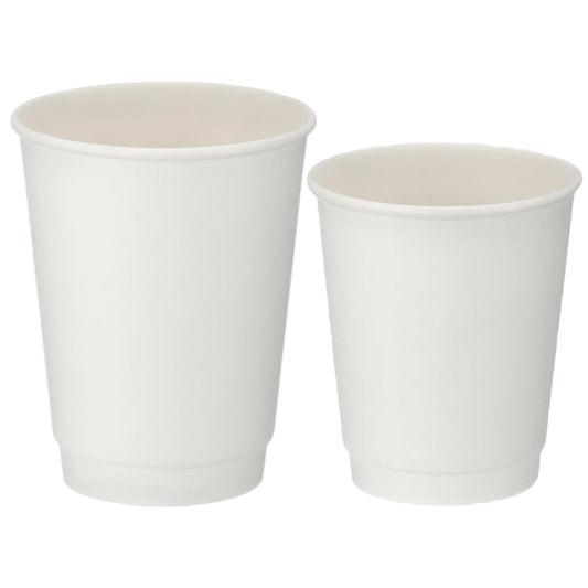White Double Wall Paper Cups (2 Sizes)