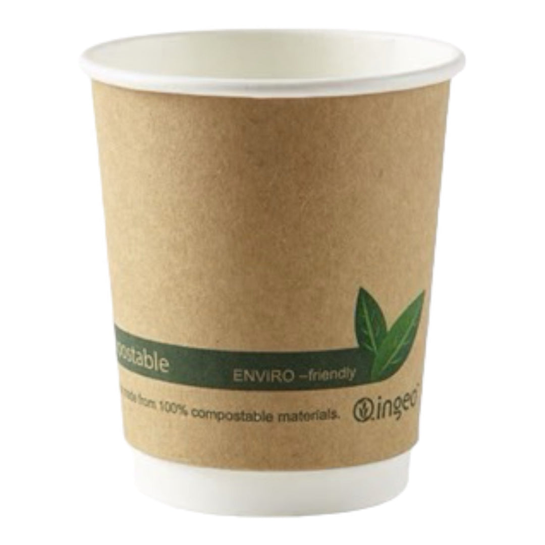 8oz Kraft Compostable Double Wall Paper Cups